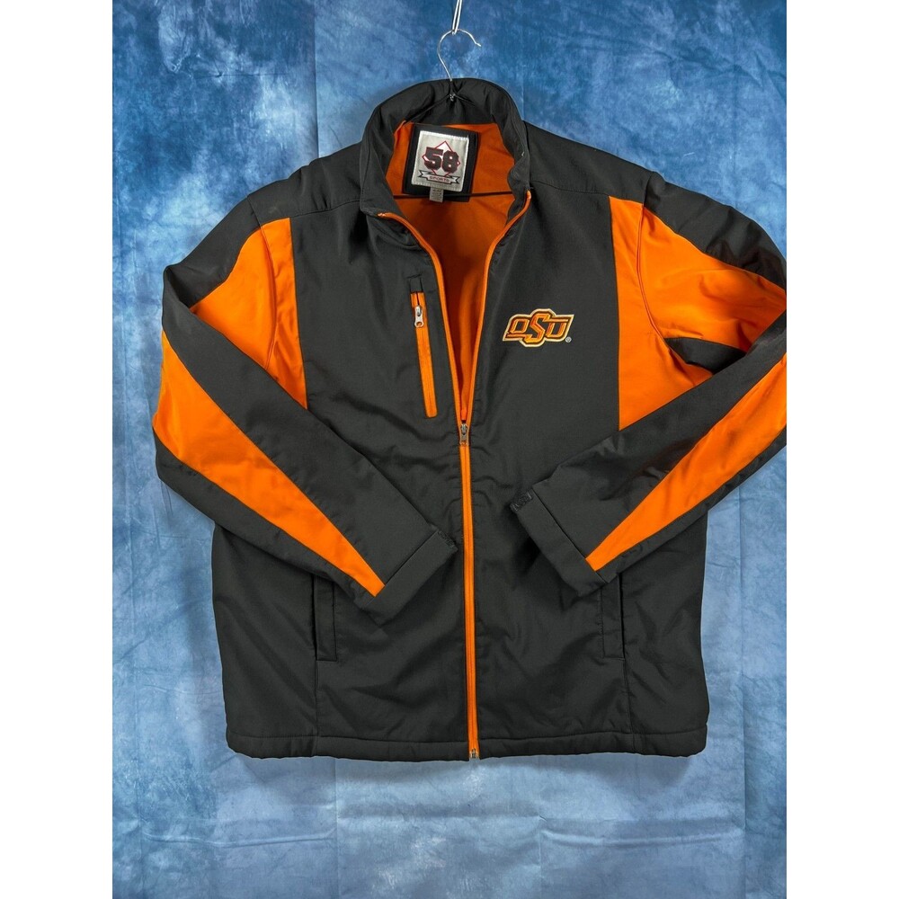 Oklahoma State Cowboys 58 Sports Jacket Men’s XL Black Orange Full Zip OSU